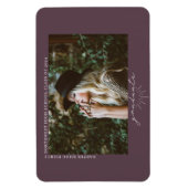 Line Art Paars Afstuderen Foto aankondiging Magneet (Verticaal)