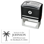 Line Art Palm Tree retouradres Zelfinktende Stempel (In situ)