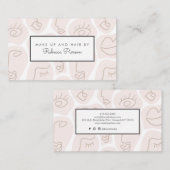 Line art pastel Beauty Hair Visitekaartje (Voorkant / Achterkant)