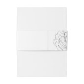 Line Art Peony Uitnodigingen Wikkel (Achterkant Voorbeeld)