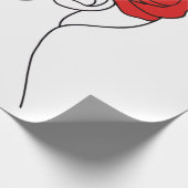 Line Art Portret van een vrouw met rode roos Cadeaupapier (Hoek)