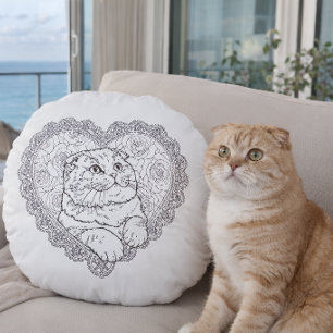 Line Art Ritual Collectie - Rond Kussen