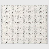 LINE ART SCHATTIGEE KITTY CAT "IK HOU VAN JE" CADEAUPAPIER (Vlak)