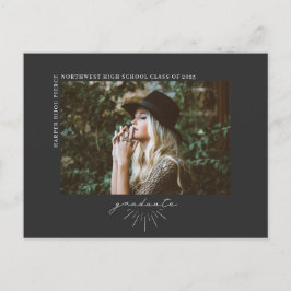 Line Art Script Afstuderen Foto bekendmaking grijs Briefkaart