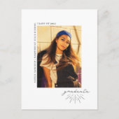 Line Art Script Graduation Party foto Briefkaart (Voorkant)