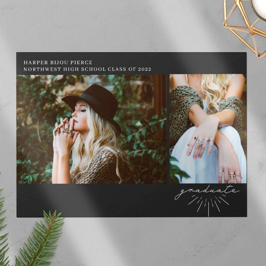 Line Art Script Grey Afstuderen 2 Foto Aankondiging