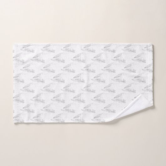 Line art, Seashell, Harp Bad Handdoek (Handdoek)