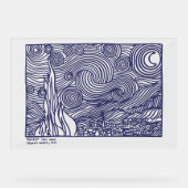 Line Art Sterrennacht Stretched Canvas Acryl Bord (Voorkant)