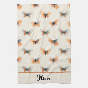 Line Art Stijlvolle vlinders Theedoek