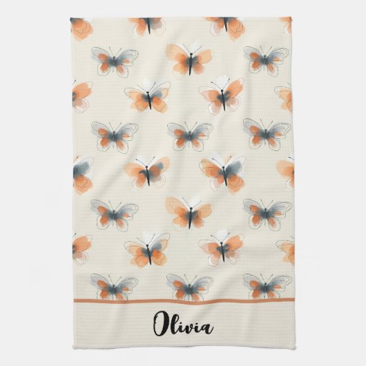 Line Art Stijlvolle vlinders Theedoek (Verticaal)