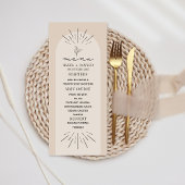 Line Art Tan Botanical Wedding Menu