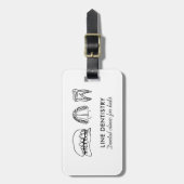 Line Art Tand whitening tandheelkundige kliniek ta Bagagelabel (Voorkant verticaal)