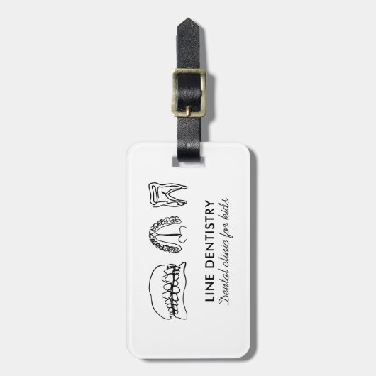 Line Art Tand whitening tandheelkundige kliniek ta Bagagelabel (Voorkant verticaal)