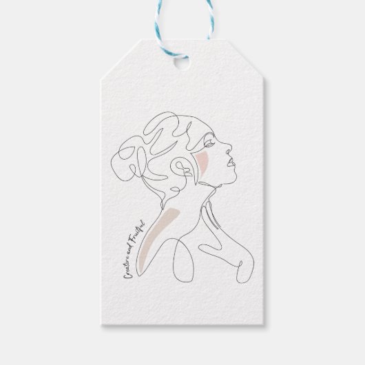 Line Art tekening - Creatief en Vruchtbaar Cadeaulabel (Voorkant)