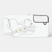 Line Art tekening van vrouw - Bloom waar je bent Samsung Galaxy Hoesje (Achterkant horizontaal)