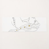 Line Art tekening van vrouw - Bloom waar je bent Yogamat (Achterkant (horizontaal))