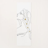 Line Art tekening van vrouw - Bloom waar je bent Yogamat (Achterkant)
