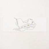 Line Art tekening van vrouw - Bloom waar je bent Yogamat (Voorkant (horizontaal))