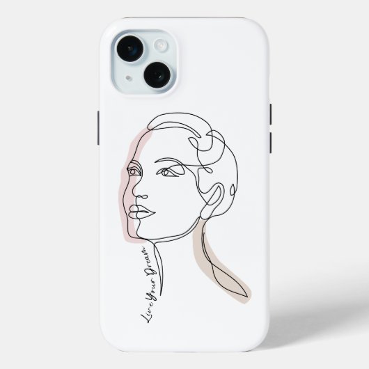 Line Art tekening van vrouw - Leef je dromen Case-Mate iPhone Case (Achterkant)