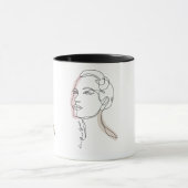 Line Art tekening van vrouw - Leef je dromen Mok (Midden)