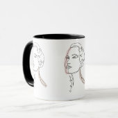 Line Art tekening van vrouw - Leef je dromen Mok (Voorkant links)