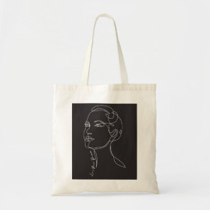 Line Art tekening van vrouw - Leef je dromen Tote Bag