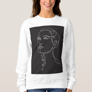 Line Art tekening van vrouw - Leef je dromen Trui