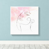 Line art tekening Vrouw overzicht kunst aan de muu Canvas Afdruk (Insitu (Houten vloer))