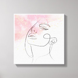 Line art tekening Vrouw overzicht kunst aan de muu Canvas Afdruk