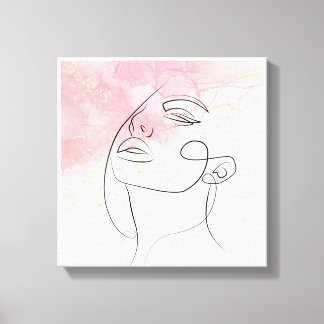 Line art tekening Vrouw overzicht kunst aan de muu Canvas Afdruk