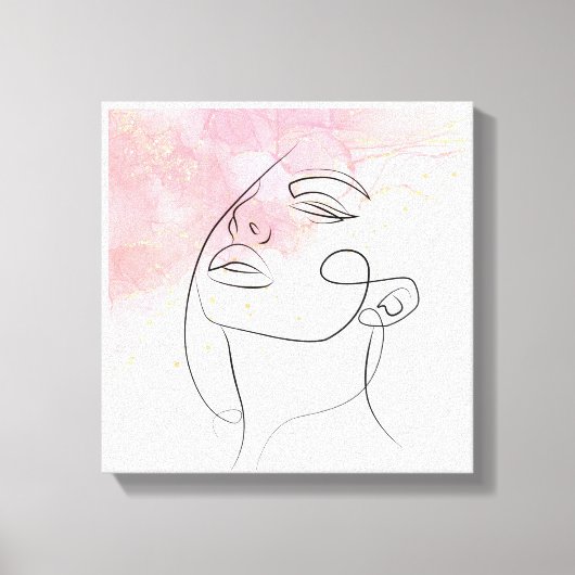 Line art tekening Vrouw overzicht kunst aan de muu Canvas Afdruk (Voorkant)
