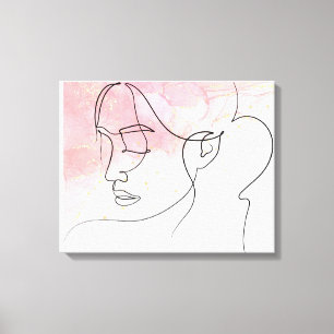 Line art tekening Vrouw overzicht kunst aan de muu Canvas Afdruk