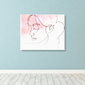 Line art tekening Vrouw overzicht kunst aan de muu Canvas Afdruk (Insitu (Houten vloer))