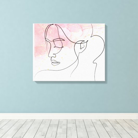 Line art tekening Vrouw overzicht kunst aan de muu Canvas Afdruk (Insitu (Houten vloer))