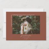 Line Art Terracotta Afstuderen Horizontale Foto Aankondiging (Voorkant)