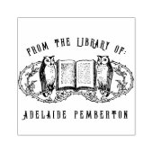 Line Art Two Uilen Boek Rubberstempel (Afrduk)