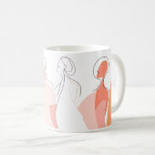 Line Art van vrouwen Koffiemok (Voorkant rechts)