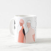 Line Art van vrouwen Koffiemok (Voorkant links)
