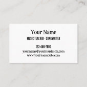  Line Art Vogels Muzieknoten Gepersonaliseerd Visitekaartje (Achterkant)