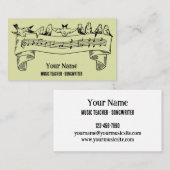  Line Art Vogels Muzieknoten Gepersonaliseerd Visitekaartje (Voorkant / Achterkant)