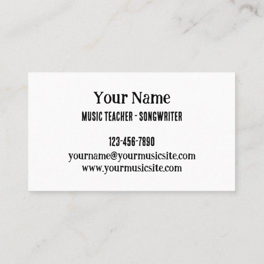  Line Art Vogels Muzieknoten Gepersonaliseerd Visitekaartje (Achterkant)