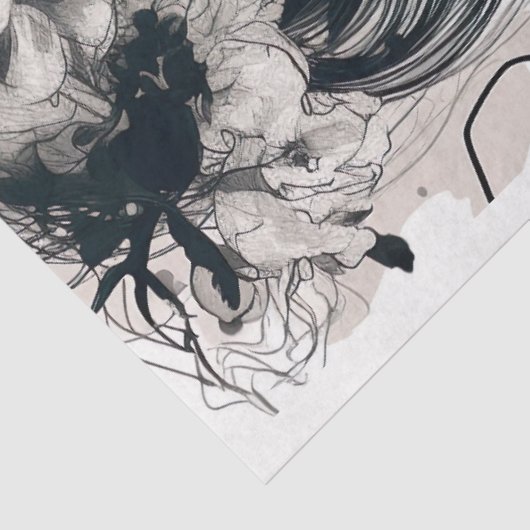 Line Art Vrouw 2 Decoupage papier (Detail)