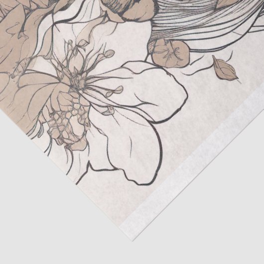 Line Art Vrouw 4 Decoupage Papier (Detail)