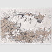 Line Art Vrouw 4 Decoupage Papier (Voorkant)