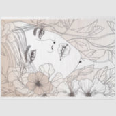 Line Art Vrouw 6 Decoupage Papier (Voorkant)