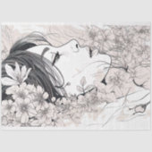 Line Art Vrouw 7 Decoupage Papier (Voorkant)