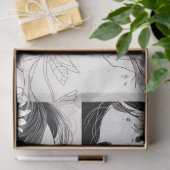 Line Art Vrouw Collage 1 Decoupage papier (Geschenk)