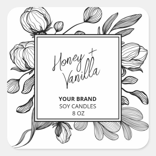 Line Art White Soy Candle Labels (Voorkant)