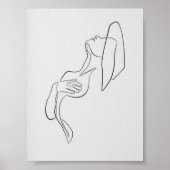 Line Art Woman Body Modern Illustration Poster (Voorkant)