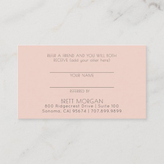 Line Art Woman Makeup Artist Reference Kaart (Achterkant)